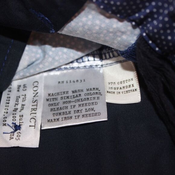 NWT Construct Stretch Men Navy Blue Shorts Men Size 34 - Picture 13 of 13